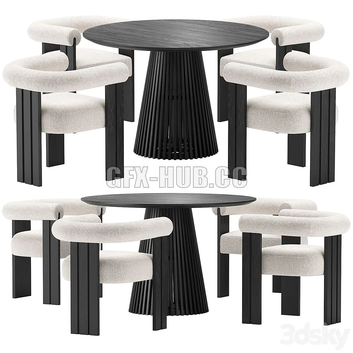 Eichholtz Percy Chair and La Forma Irune Table 3D Model