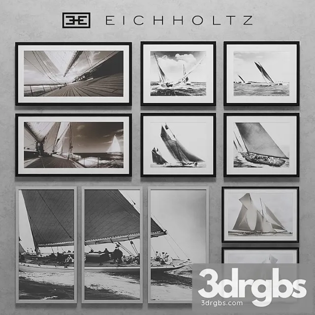 Eichholtz Set Of Boat Prints 3D Model Free