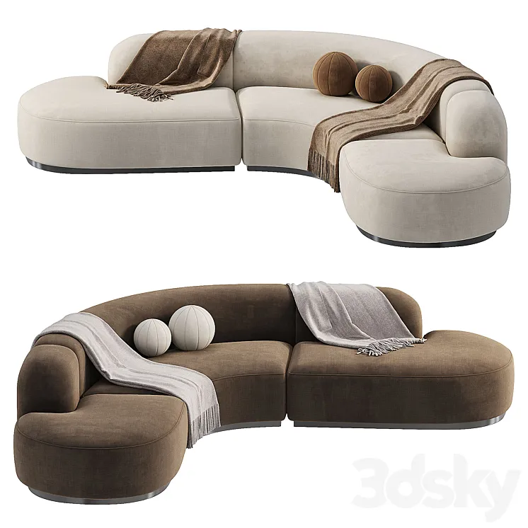 Eichholtz Sofa Bjorn Boucle Sand 3D Model Free