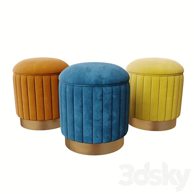 Eichholtz Stool Allegra 3D Model