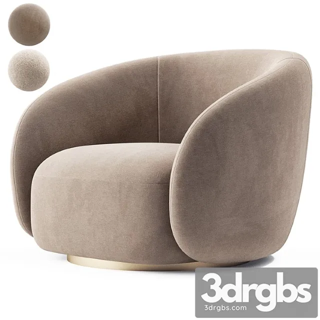 Eichholtz swivel armchair brice boucle cream 3D Model Free