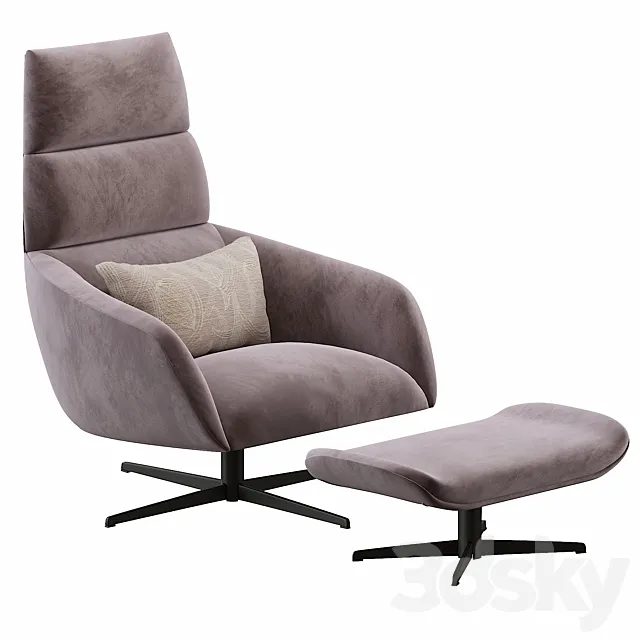 Eichholtz SWIVEL chair & Ottoman NAUTILUS 3D Model