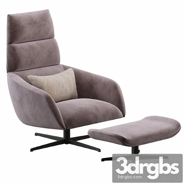 Eichholtz swivel chair & ottoman nautilus