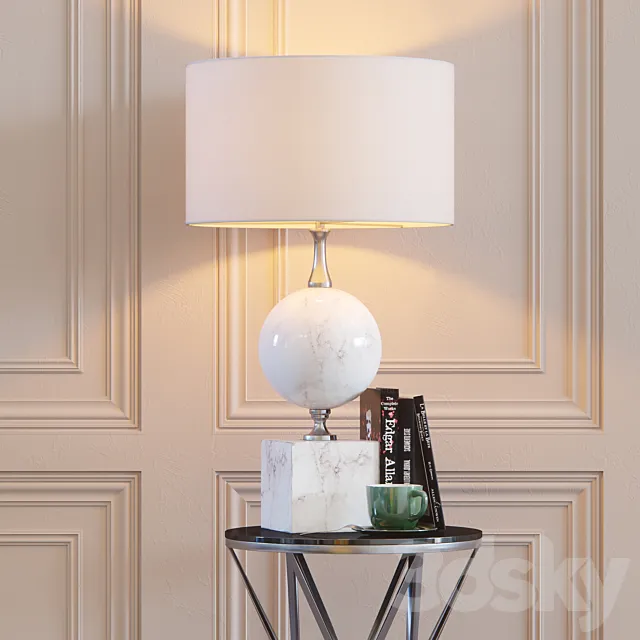 Eichholtz Table Lamp Creek and Side Table Domingo L 3DModel