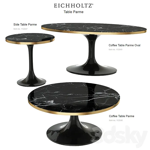 EICHHOLTZ Table Parme set 112049 112048 112047 3DModel
