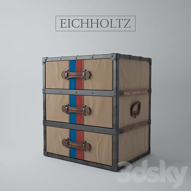 Eichholtz Table Side College 3 Drawer 3DModel