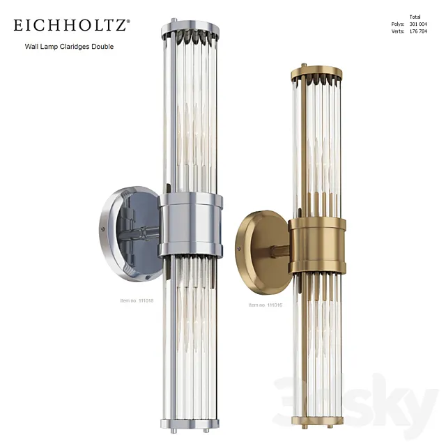 EICHHOLTZ Wall Lamp Claridges Double 111018 111016 3DModel