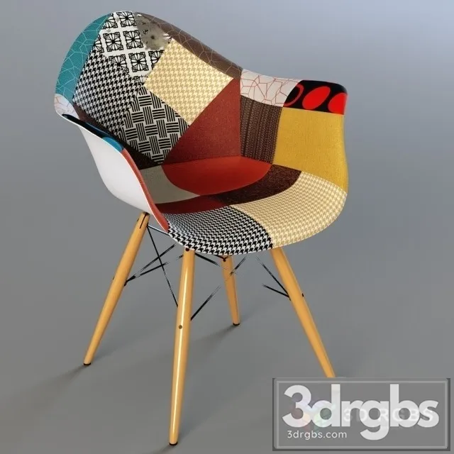 Eiffel Patchwork Armchair 3D Model Free