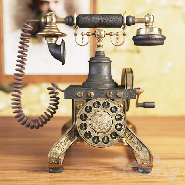 Eiffel Vintage Phone 3D Model