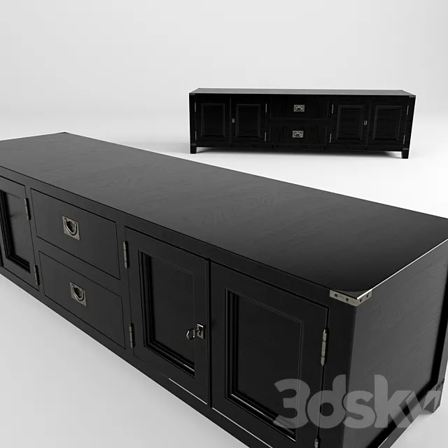 Eihholtz dresser tv military 3D Model