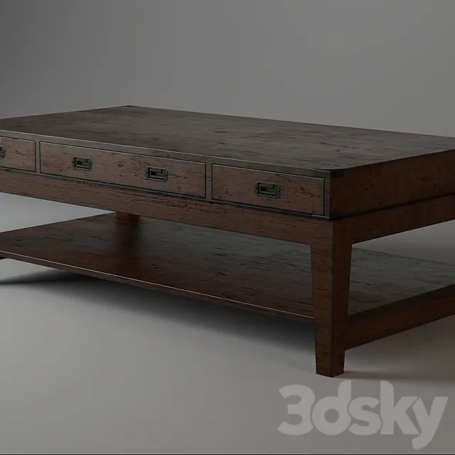 Eihholtz table coffee military 3D Model