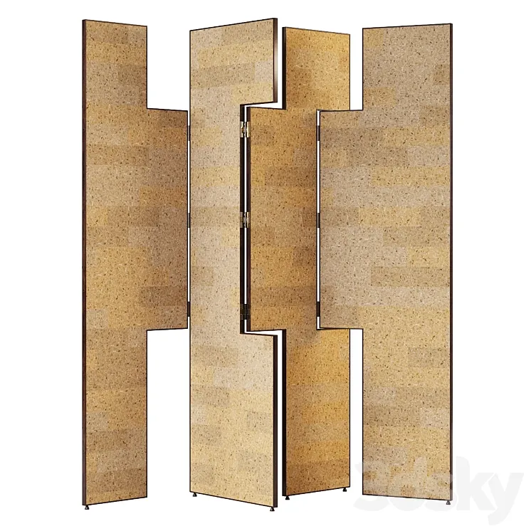 Eileen Gray four-panel screen 3D Model Free