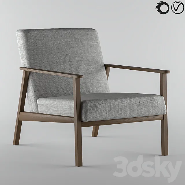 ekenaeset-armchair-isunda-gray 3D Model