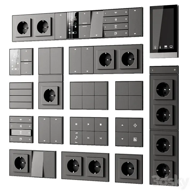 Ekinex Sockets Switches 3D Model Download
