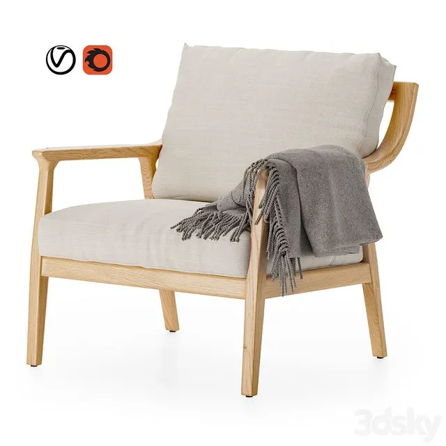 Elam Brown Outdoor Chair 3D Model