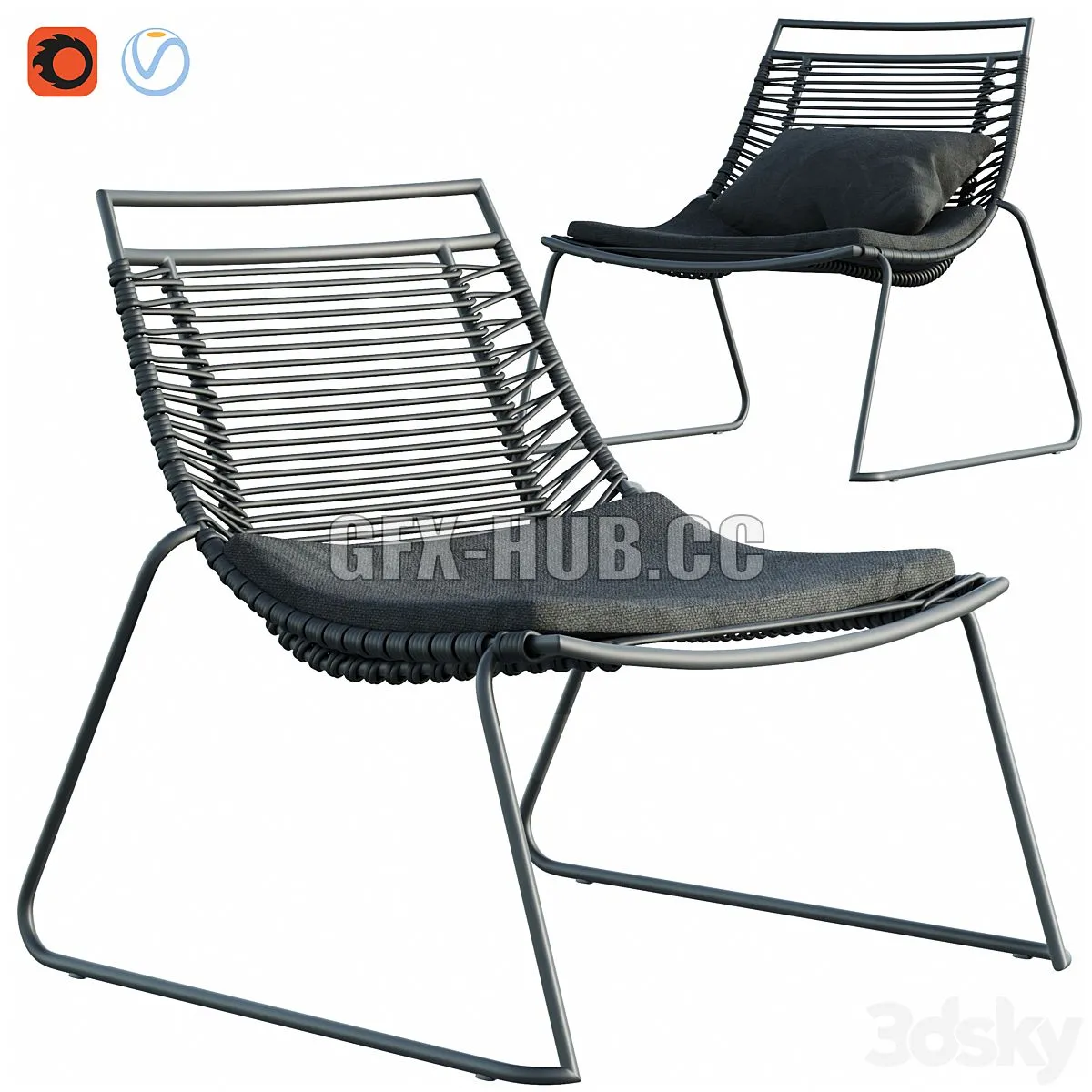 Elba Lounge chair BoConcept 3D Model
