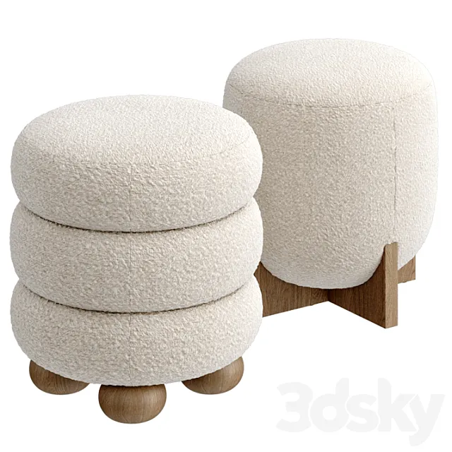Eldon Stool & Tetbury Stool 3D Model