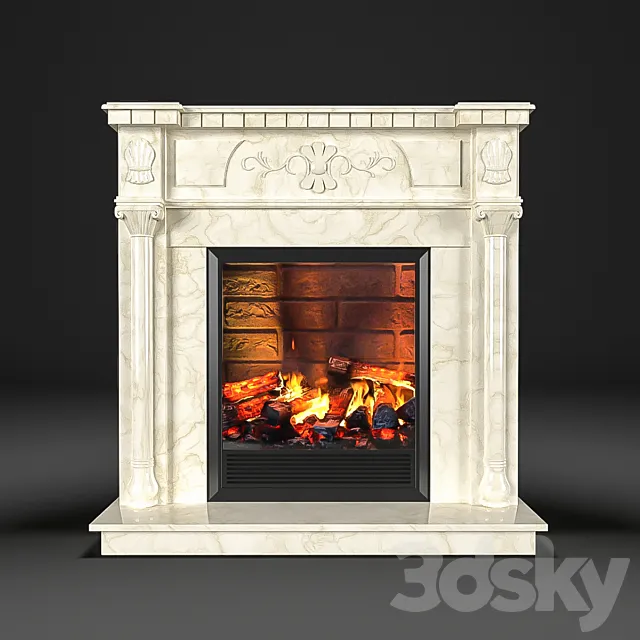 Electric fireplace Dacota Corner 3D Model