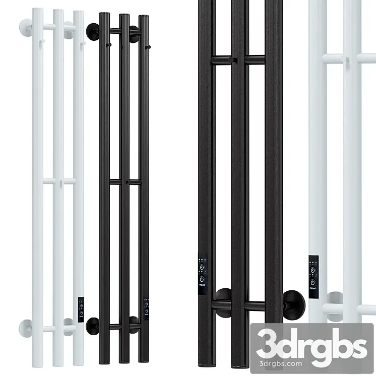 Electric Heated Towel Rail Margroid Inaro 120x12 R With Hooks Matte Black 3D Model Free