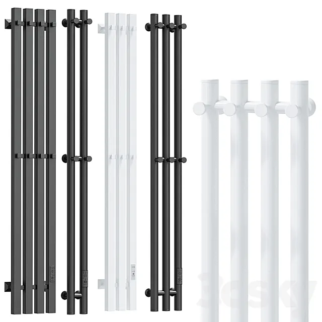 Electric heated towel rail set Margroid Inaro 3D Model