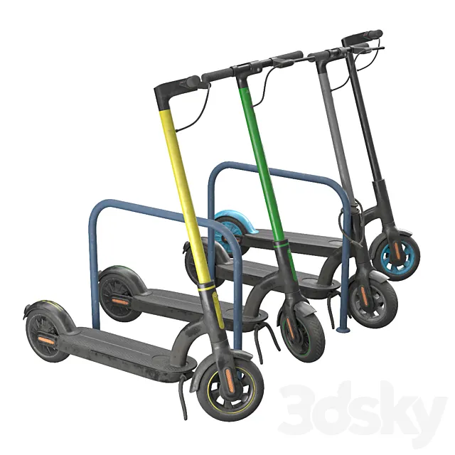 Electric scooters of different colors Free Download