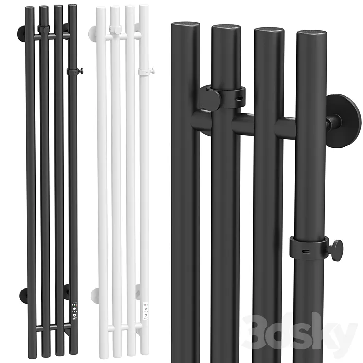 Electric towel warmer EWRIKA Penelope V 120x15 white black 3D Model Free