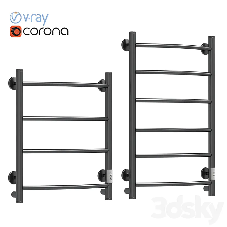 Electric towel warmer EWRIKA Safo PR1 80x50 black 3D Model Free