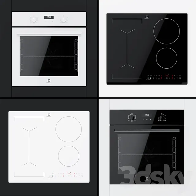 Electrolux - Oven Oee5 H71 Z and Oef5 H70 V Hobs Ipe6443 Kfv and Ipe6443 Wfv. 3D Model