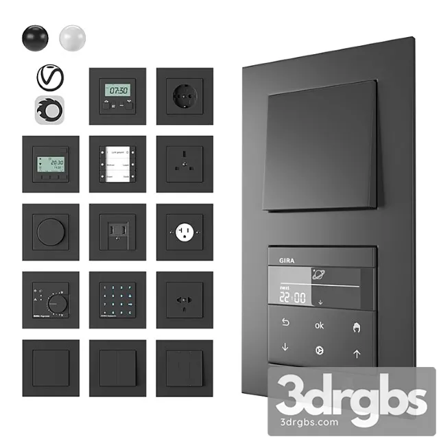 Electronics Gira E2 Flat Installation 3D Model Download