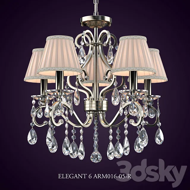 Elegant Chandelier 6 ARM016-05-R 3D Model