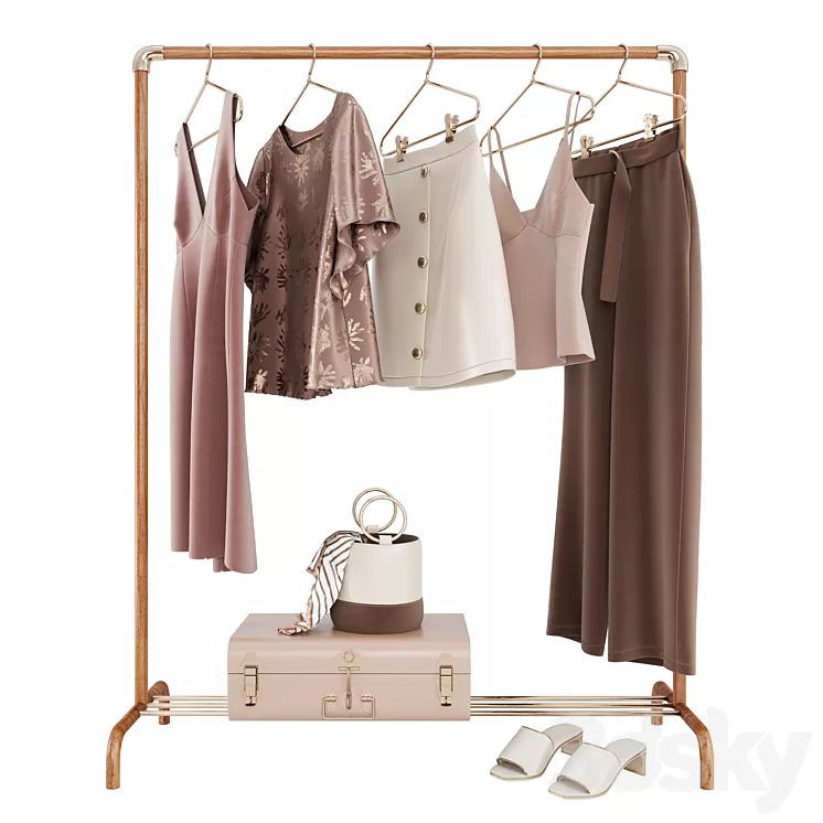 Elegant Woman Clothes Set 04 3D Model