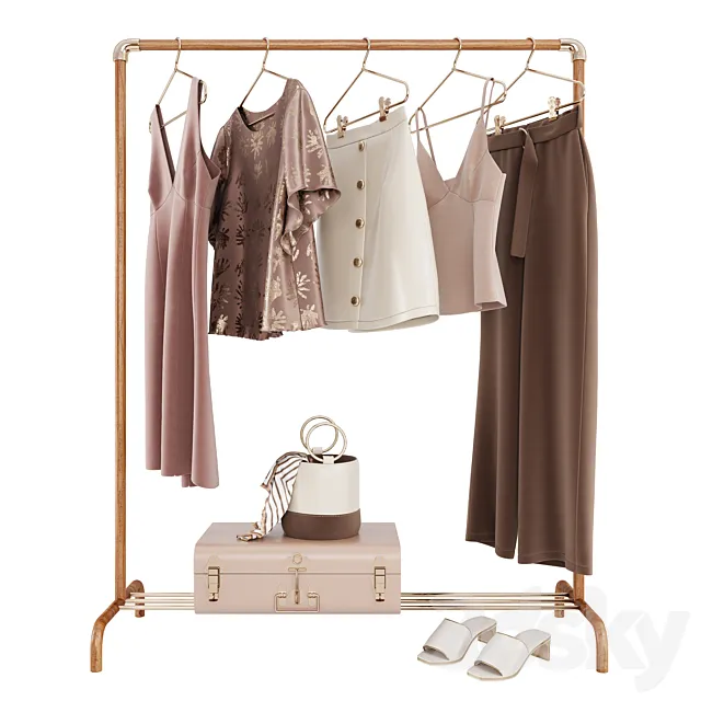 Elegant Woman Clothes Set 04 3DModel