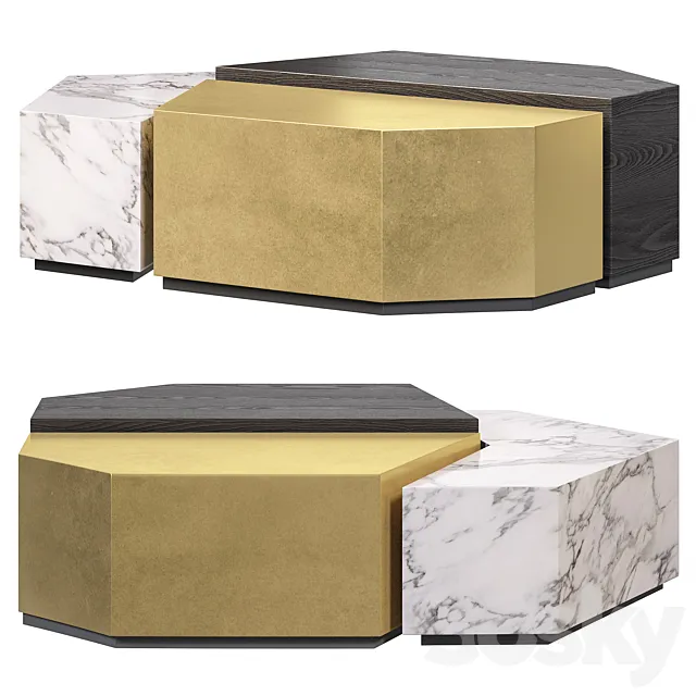 ELEMENT MARBLE TABLE by bakerfurniture 3D Model