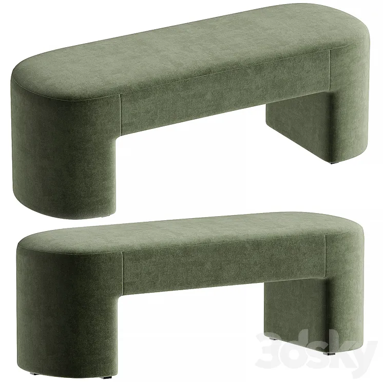 Elena Velvet Bench 3D Model Free