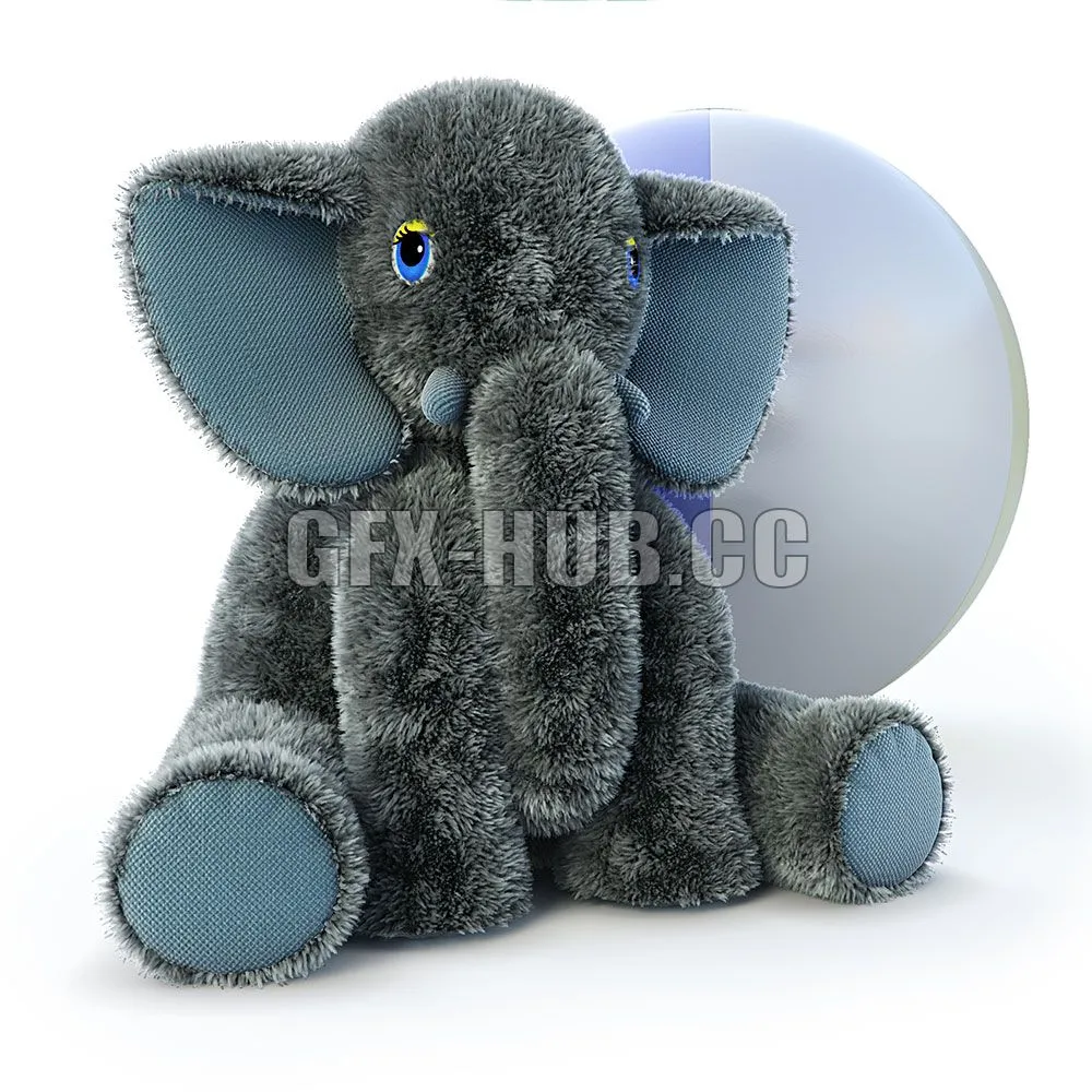 Elephant and Ball 3D Model