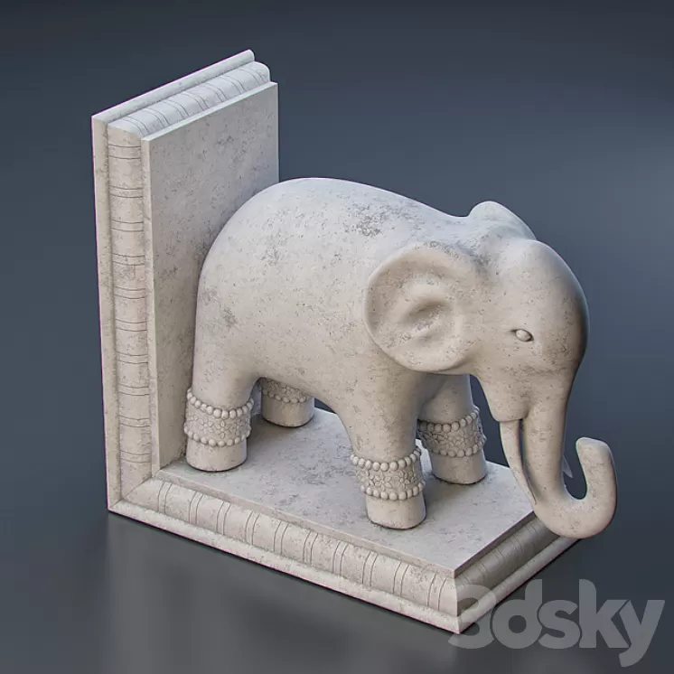 Elephant bookend 3D Model