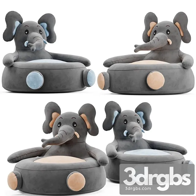 Elephant kids chair 2 3D Model Free