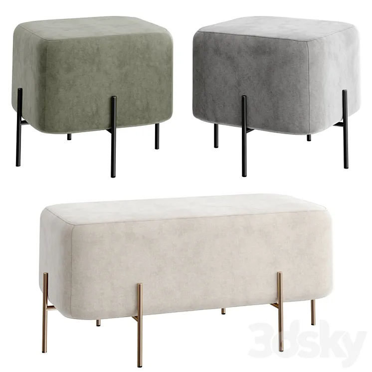 ELEPHANT Pouf and Bench 3D Model Free