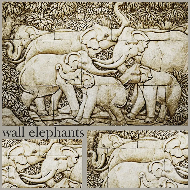 Elephants. 3D Model