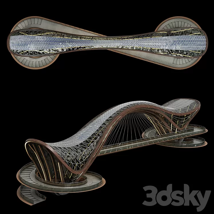 elevated pedestrian crossing 3D Model