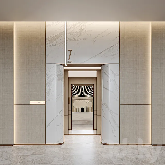 Elevator Lobby Design 05 3D Model