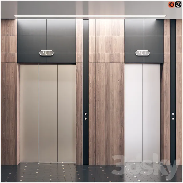 Elevator with interior 1 3DModel
