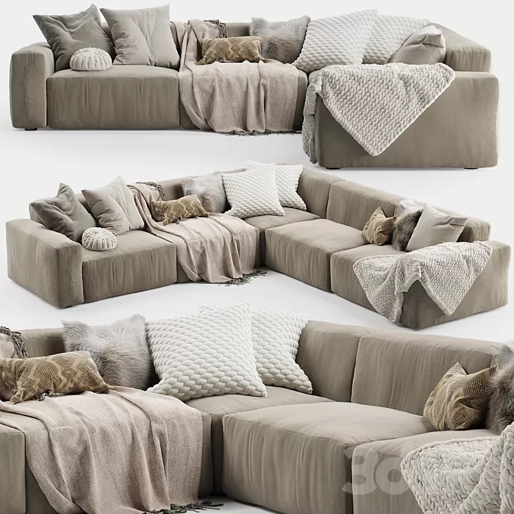 Elise Corner Sofa 2 3D Model