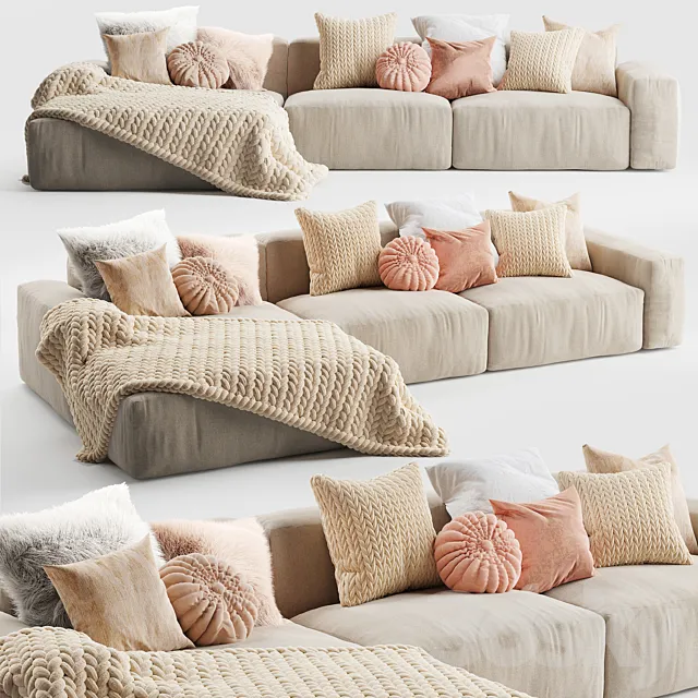 Elise Corner Sofa Chaise 3D Model