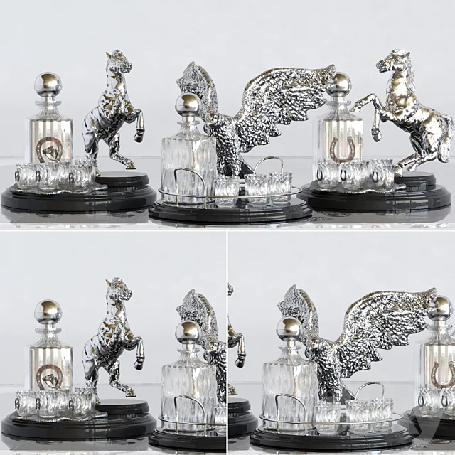 Elite set for strong drinks 3D Model