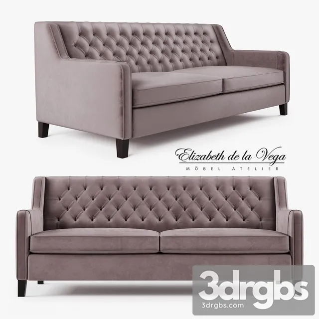 Elizabeth De La Vega Sofa 3D Model Free