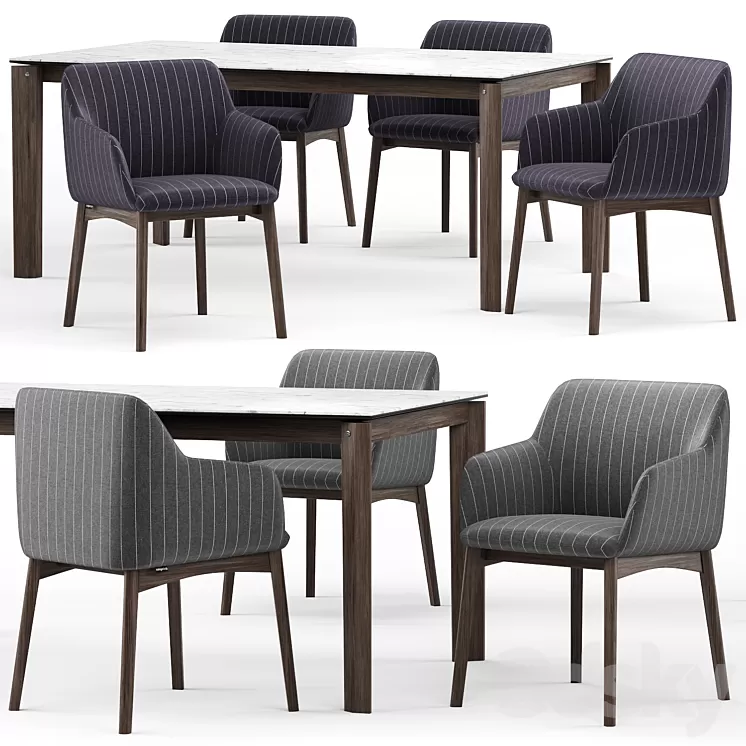 Elle chair and Alpha table – Calligaris 3D Model