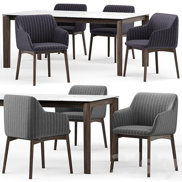 Elle chair and Alpha table - Calligaris 3DModel