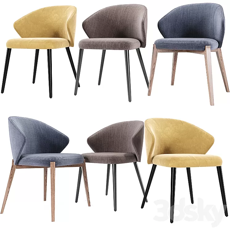 Ellen Dining Chair Astele Set 02 3D Model