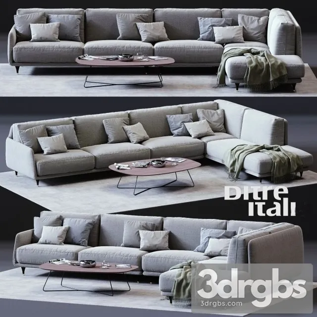 Elliot Corner Sofa 01 3D Model Download